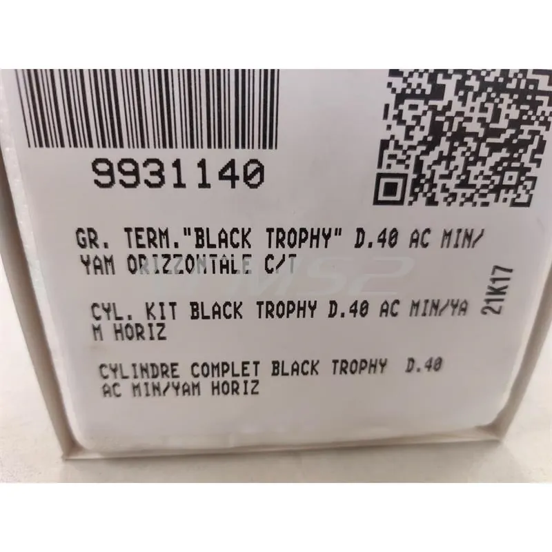 Gruppo termico black trophy d.40 per scooter ad aria  minarelli /yamaha, ricambio 9931140 minarelli orizzontale