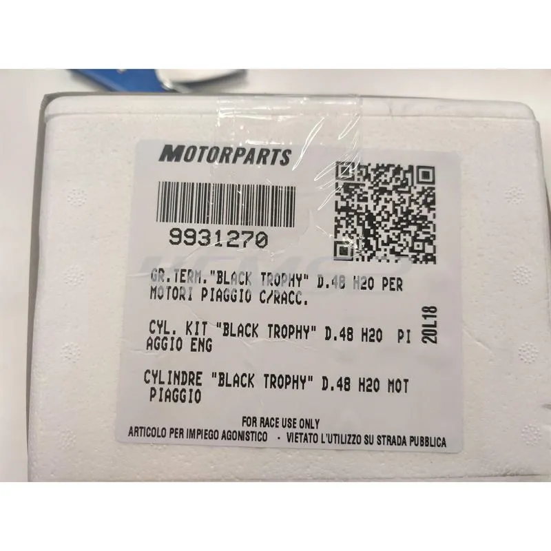 Motore gruppo termico Black Trophy diametro 48mm 75 cc con raffreddamento a liquido per scooter con motore Piaggio, ricambio 9931270