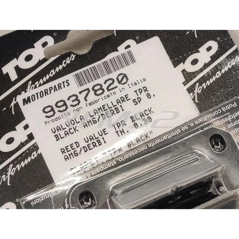 Valvola pacco lamellare Top in carbonio TPR di colore nero Tassinari a 8 petali per motori Minarelli Yamaha serie am345 e AM6 e Derbi tutte le versioni, ricambio 9937820