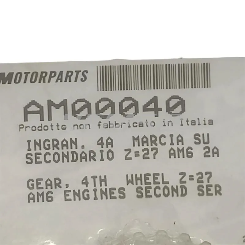 AM00040 Ingranaggio 4° marcia con 27 denti su albero secondario del cambio per motori Minarelli AM6 seconda serie