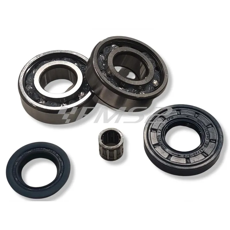 Albero motore DR tipo originale completo di cuscinetti alta velocità 6204tn9c4 e coppia paraolio di banco Corteco blu per Minarelli verticale Booster, ricambio IM07058