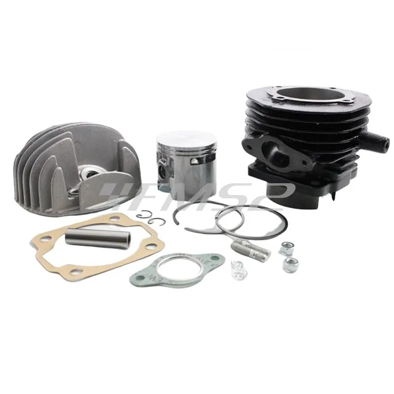 Motore gruppo termico cilindro in ghisa completo di testa dr per Piaggio Vespa 50-ape 50 con diametro 55 mm e 6 travasi, ricambio KT00014