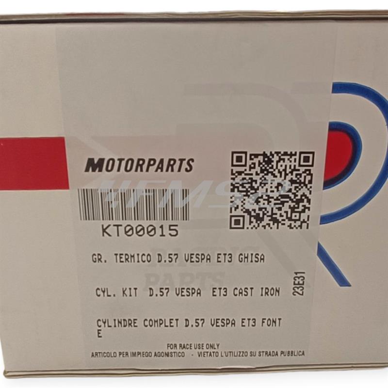 Motore gruppo termico completo dr per Piaggio Vespa 125 ET3 in ghisa con diametro 57mm, ricambio KT00015