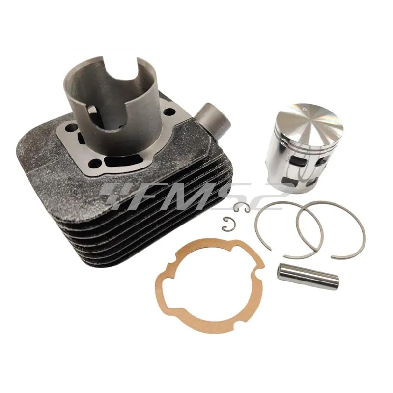 Motore gruppo termico completo di pistone diametro 43 mm (cilindrata 60 cc) e spinotto diametro 10 mm per Piaggio Ciao, Si, Boxer, Grillo, Bravo senza testa, ricambio KT00067