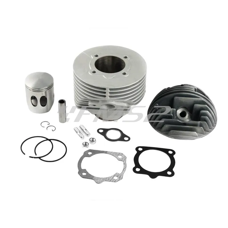Gruppo termico motore DR 130 cc high performance in alluminio con diametro da 57,0 mm doppia fascia e corsa standard 51 mm per Piaggio Vespa 125 primavera e 125 Et3, ricambio KT00135