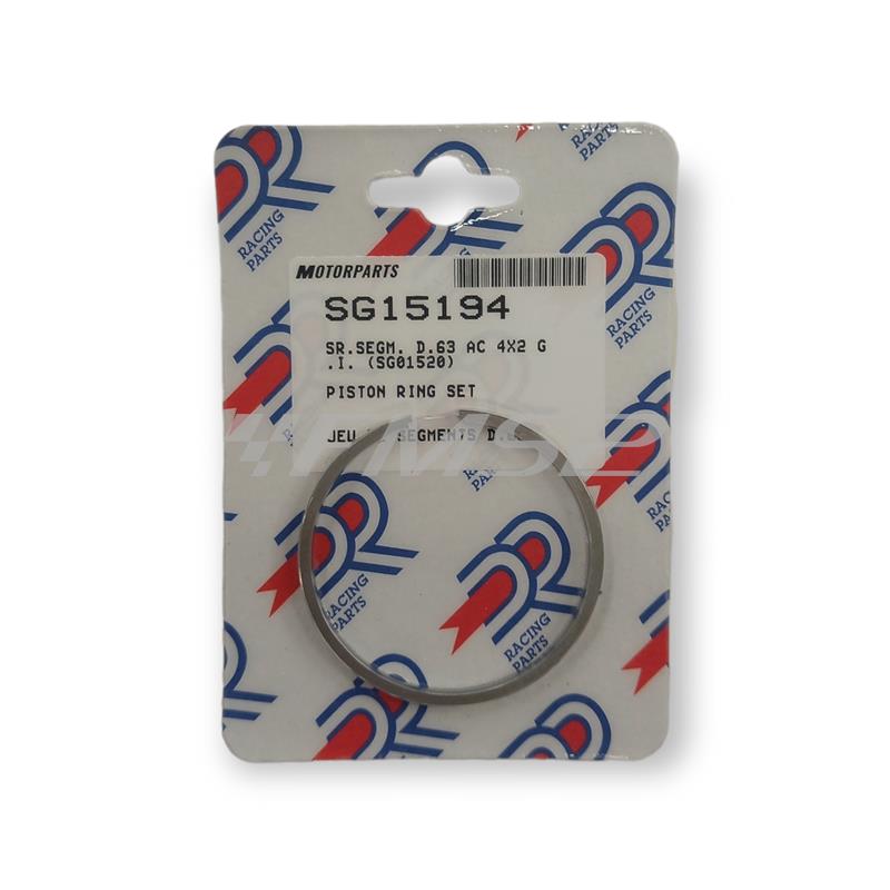 Fasce elastiche pistone diametro 63 per gruppo termico DR cod.kt00017 per Vespa PX 125-150, ricambio SG15194