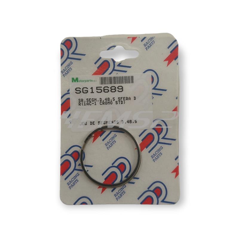 Serie segmenti fasce elastiche pistone Dr Top con diametro 48,5 mm per pistone alla 1° rettifica scooter con motore Piaggio ad aria e liquido, ricambio SG15689