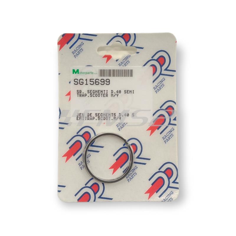 Fasce elastiche pistone con diametro 40.0 mm per motore dr e top performance per scooter Minarelli aria e liquido verticale e oriz, ricambio SG15699