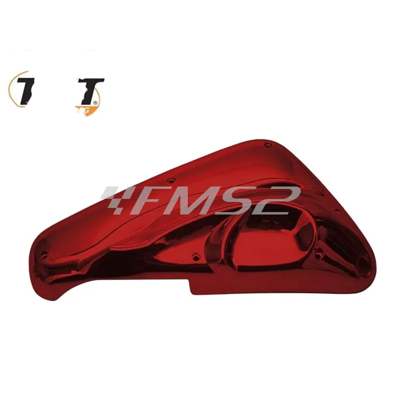 Coperchio scatola filtro Piaggio rosso cromato, ricambio T114071