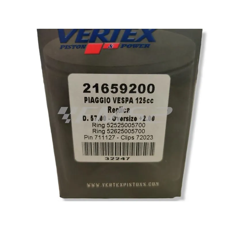 21659200 Pistone Piaggio Vespa 125 ET3 diametro 57.00 (Vertex)