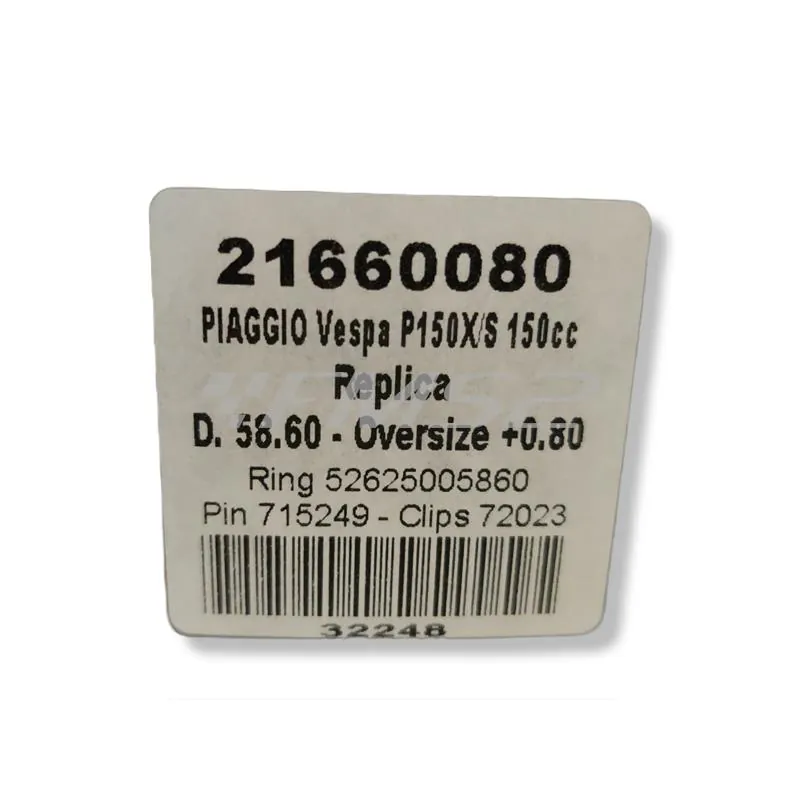 21660080 Pistone Vespa PX150e diametro 58.60 mm (Vertex)