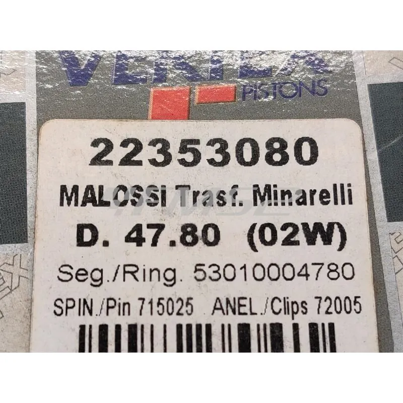 22353080 Pistone Vertex monofascia per Malossi ghisa