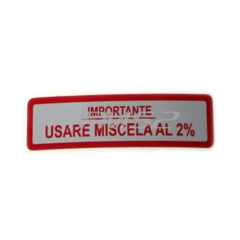 Adesivo miscela 2% rosso versione larga per vnb-vba-gl-vla- (LV2), ricambio 60008671