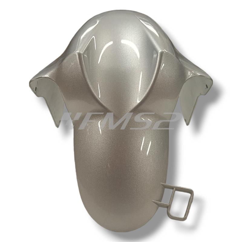 Parafango anteriore Mbk Yamaha di colore argento metallizzato per scooter Mbk Nitro e Yamaha Aerox 50 cc 2 tempi prodotti dal 1997 in poi, ricambio 5BRF155600P1