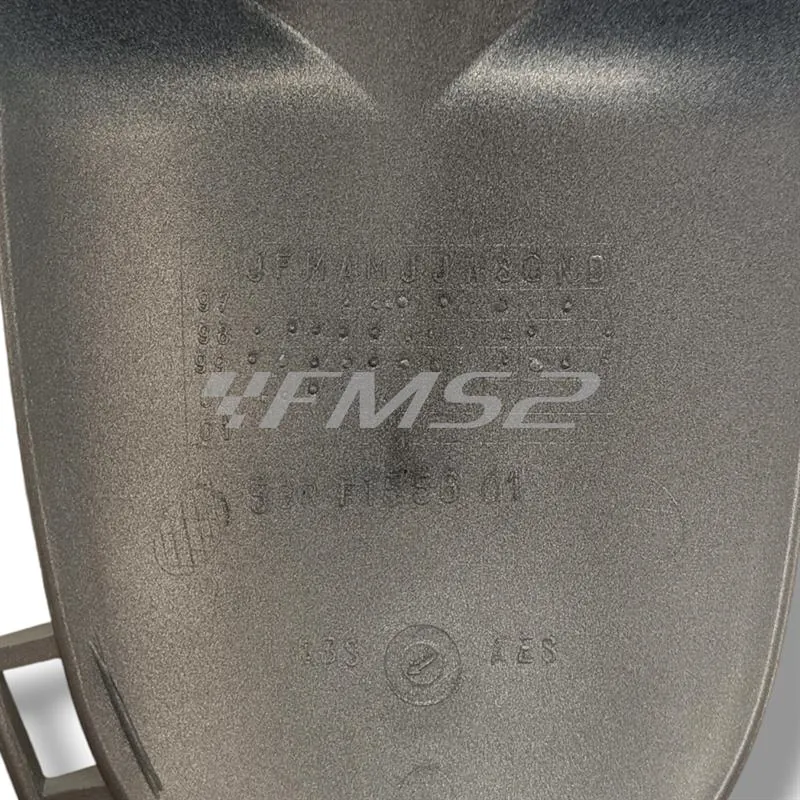 Parafango anteriore Mbk Yamaha di colore argento metallizzato per scooter Mbk Nitro e Yamaha Aerox 50 cc 2 tempi prodotti dal 1997 in poi, ricambio 5BRF155600P1