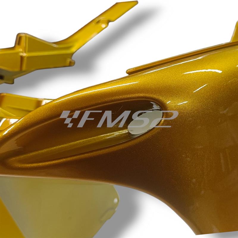 Carena inferiore scudo anteriore Mbk Yamaha di colore giallo metallizzato per scooter Mbk Nitro 50 cc 2 tempi prodotti dal 1997 in poi, ricambio 5BRF835J00P3