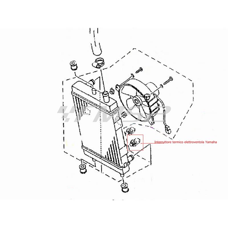 Interruttore termico per elettroventola maxi scooter Yamaha 125, 150, 180 cc 4 tempi, ricambio 5HTH25601000