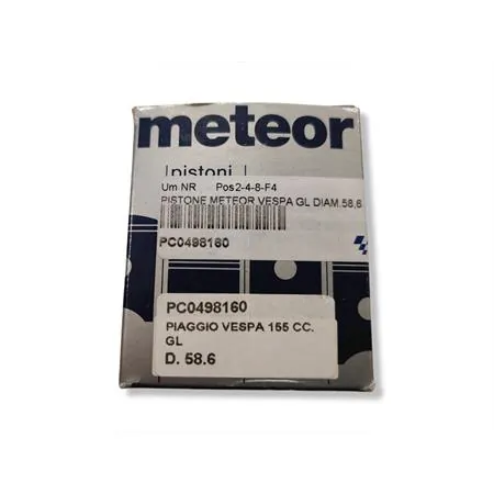 PC0498160 Pistone meteor diametro 58,6 mm bifascia per Piaggio Vespa old model 150 cc completo di fasce elastiche, spinotto e seeger ferma spinotto