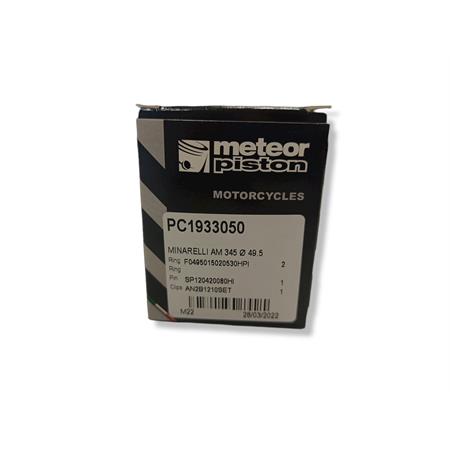 Pistone Meteor diametro 49,5 mm bifascia spinotto 12 mm per motori Minarelli AM6 con cilindro ghisa Top performance base, ricambio PC1933050