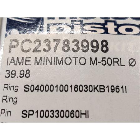 Pistone iame minimoto m50rl d.39,98, ricambio PC23783998