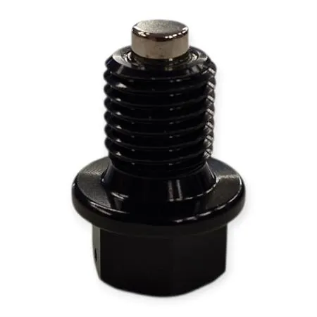 B891618 Tappo scarico olio magnetico M12 passo 1,5 lunghezza 13 mm in ergal anodizzato nero con foro legatura di sicurezza - KTM / HUSQVARNA / GAS GAS
