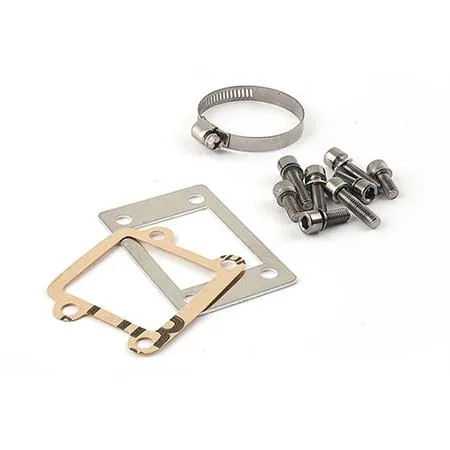 Collettore in gomma con basetta in alluminio di colore verde anodizzato MXS big valve high flow system per scooter con motore Minarelli verticale Booster, ricambio MXS010