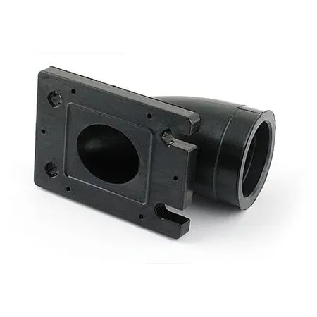 Collettore in gomma con basetta in alluminio di colore verde anodizzato MXS big valve high flow system per scooter con motore Minarelli verticale Booster, ricambio MXS010