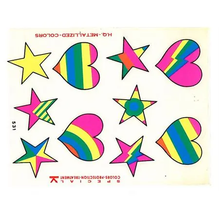 Adesivo Cuori e stelle multicolor, ricambio 531