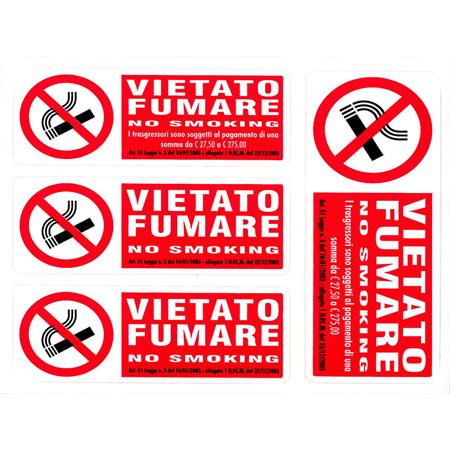 Adesivo Tabella Vietato Fumare, ricambio 8074