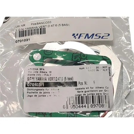 070103/1 Serie guarnizioni smeriglio Athena per gruppo termico Racing e Sporting in alluminio con diametro 47,6 mm per scooter con motore Minarelli verticale Booster