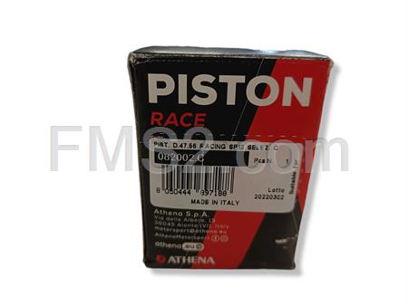 Pistone Athena Racing diametro 47,6 mm selezione C spinotto 12 mm monofascia e cielo piatto, ricambio 082002.C