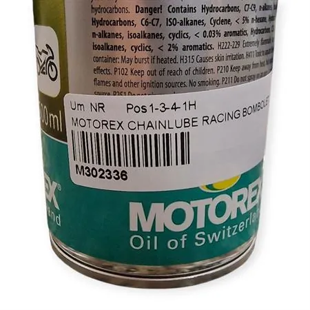 M302336 Lubrificante catena racing spray Motorex con aggiunta di PTFE - bomboletta spray da 500 ml