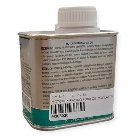 M308020 Olio forcelle racing Motorex con densità 15W - lattina da 250 ml