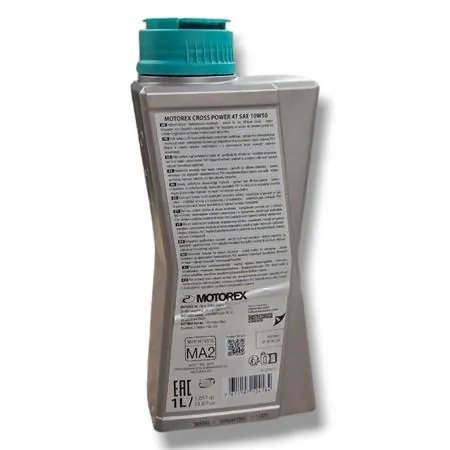 M308241 Olio motore Motorex Cross Power 4 tempi 10W-50 JASO MA2, API SP/SN/SM - flacone da 1 litro