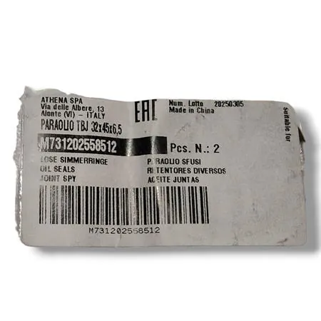 Paraolio Athena con esterno in metallo TBJ 32x45x6,5 mm in PTFE - KTM OEM 0760324564/65/66, ricambio M731202558512 