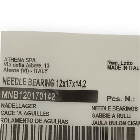 Needle bearing 12x17x14 2, ricambio MNB120170142