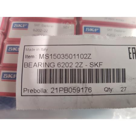 Cuscinetto Bearing SKF con sigla 6202 2z con doppia schermatura in metallo per applicazioni varie (Athena), ricambio MS1503501102Z