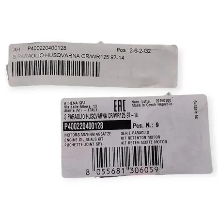Serie paraolio motore completa Athena per moto Husqvarna  CR e WR 125 cc 2 tempi prodotti dal 1997 fino al 2014, ricambio P400220400128