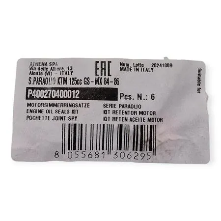 P400270400012 Serie paraolio motore specifico per KTM GS e MX 125 prodotti dal 1984 fino al 1986 con type motore 501