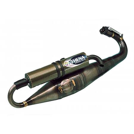 Marmitta Athena Racing artigianale con silenziatore in carbonio e kevlar per scooter con motore Piaggio raffreddati a liquido e adattabile sui motori con raffreddamento ad aria, ricambio P400480120003