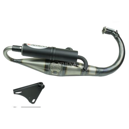 Marmitta athena artigianale modello sporting con silenziatore in alluminio verniciato nero alta temperatura, ricambio P400485120001