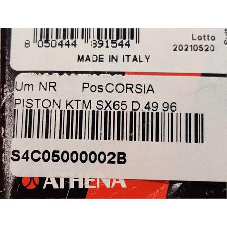 Sost.s4c05000013b(piston ktm sx65 d.49 9, ricambio S4C05000002B