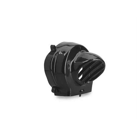 Copriventola con convogliatore aria TNT in plastica di colore nero per scooter 50 cc Piaggio e Gilera raffreddati ad aria 1° serie prodotti fino al 1998 con pulegge posteriori diametro 128 mm e rulli da 16 mm, ricambio 093516