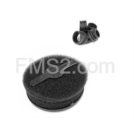 Filtro aria marchald power filter black in spugna di colore nera e lungo 65 mm completo di raccordi con diametro differente da 46 a 62 mm, ricambio 114222A