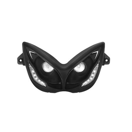 Fanale anteriore con 2 fari alogeni e 5 luci led per Nitro Aerox, colore nero pastello, ricambio 201303A