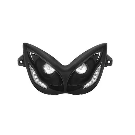 Fanale anteriore con 2 fari alogeni e 5 luci led per Nitro Aerox, colore nero pastello, ricambio 201303A