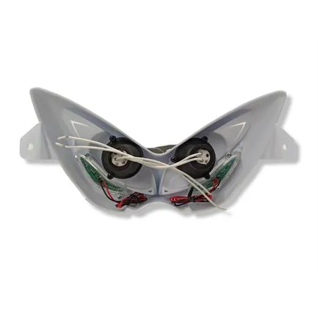 201303 Fanale anteriore con 2 fari alogeni e 2 strisce led per Nitro Aerox, colore bianco