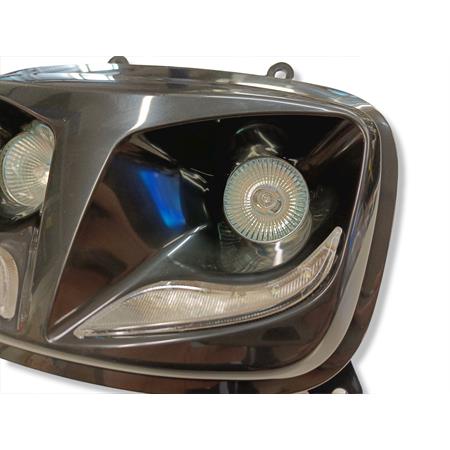 Maschera fanale TNT a 2 fari alogeni + fila leds di colore nero pastello per scooter MBK Booster dal 2004 in poi e Yamaha BW'S  dal 2004 in poi, ricambio 201307A