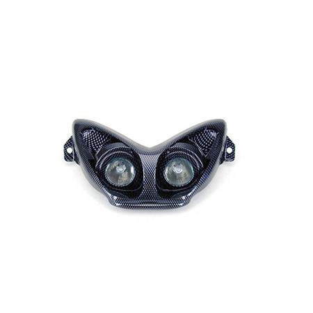 Mascherina fanale anteriore Nitro-Aerox con lampade alogene. di colore carbonio TNT, ricambio 201353