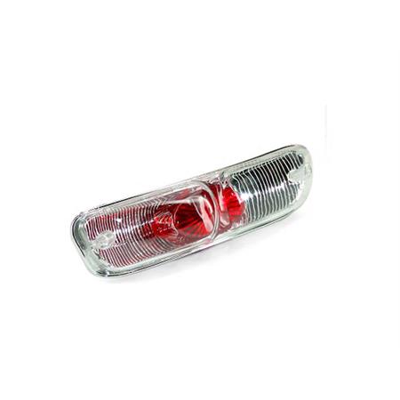 Fanale posteriore lexus con vetro trasparente e interno rosso per Piaggio e Gilera Typhoon 50 prodotti fino al 2009 (TNT), ricambio 204328H
